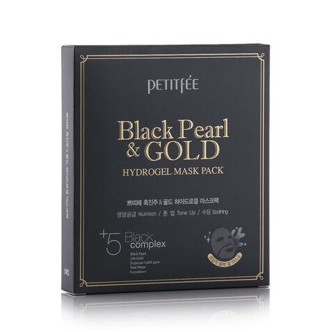 PETITFEE Black Pearl & Gold Hydrogel Mask Pack BOX, 32g X 5pcs