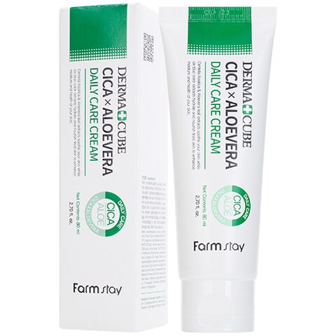 FarmStay DERMA CUBE Cica & Aloevera Daily Care Cream, 80ml