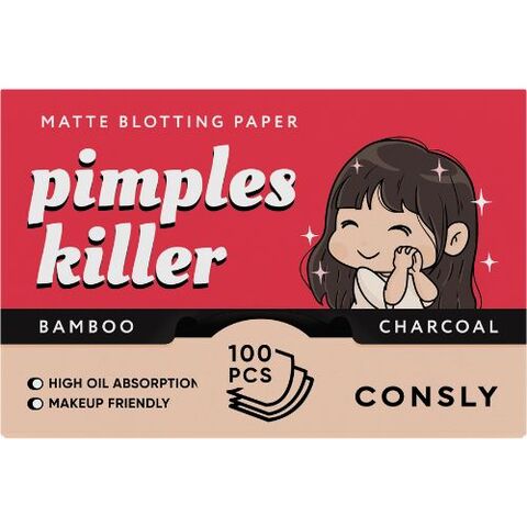 Consly Pimples Killer Matte Charcoal Blotting Paper, 100pcs