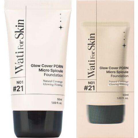 Wati For Skin Glow Cover PDRN Micro Spicule Foundation #21, 50ml
