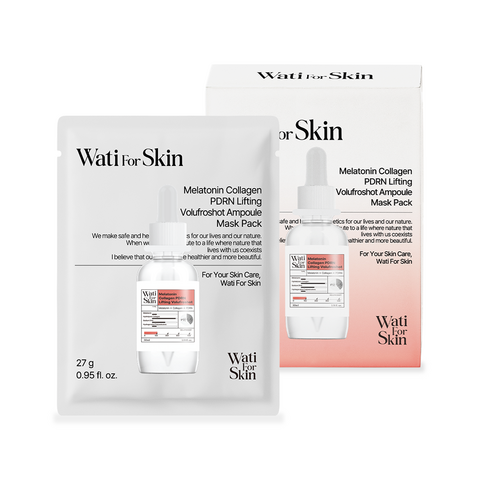 Wati For Skin Melatonin Collagen PDRN Lifting Volufroshot Ampoule Mask Pack, 27g
