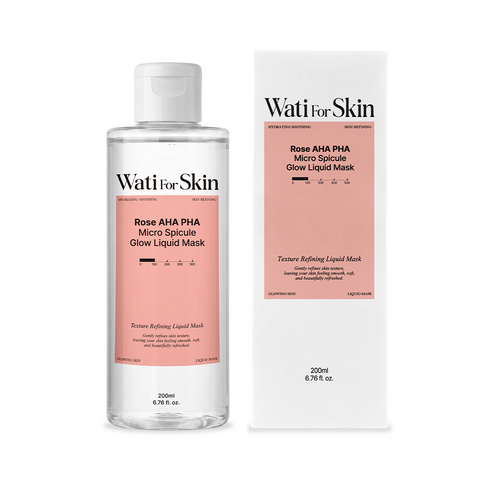 Wati For Skin Rose AHA PHA Micro Spicule Glow Liquid Mask, 200ml